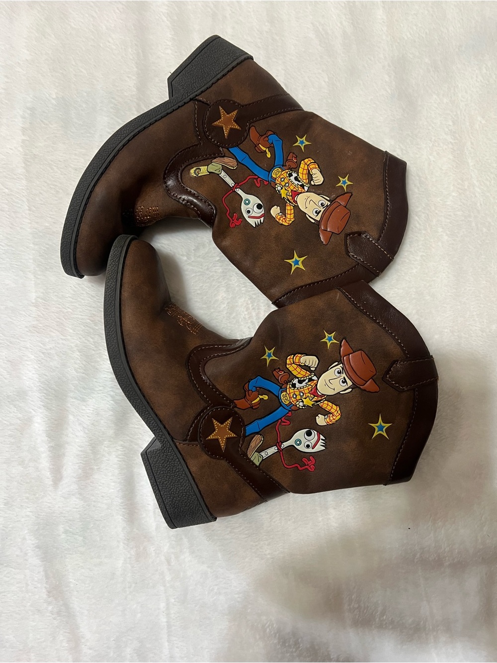 Disney Brown Kids Cowboy Boots with Woody Graphic Unisex